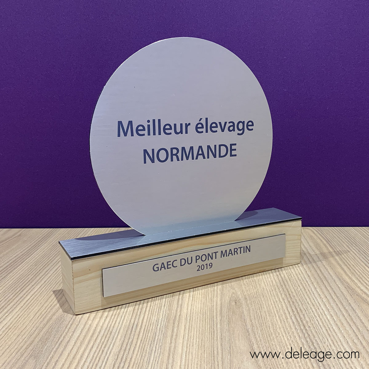 trophee-dibond-socle-bois Trophee dibond socle bois
