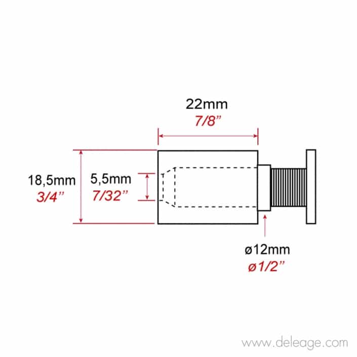 fixation-murale-vissée-inox-18mm (2) Fixation murale vissée inox 18mm