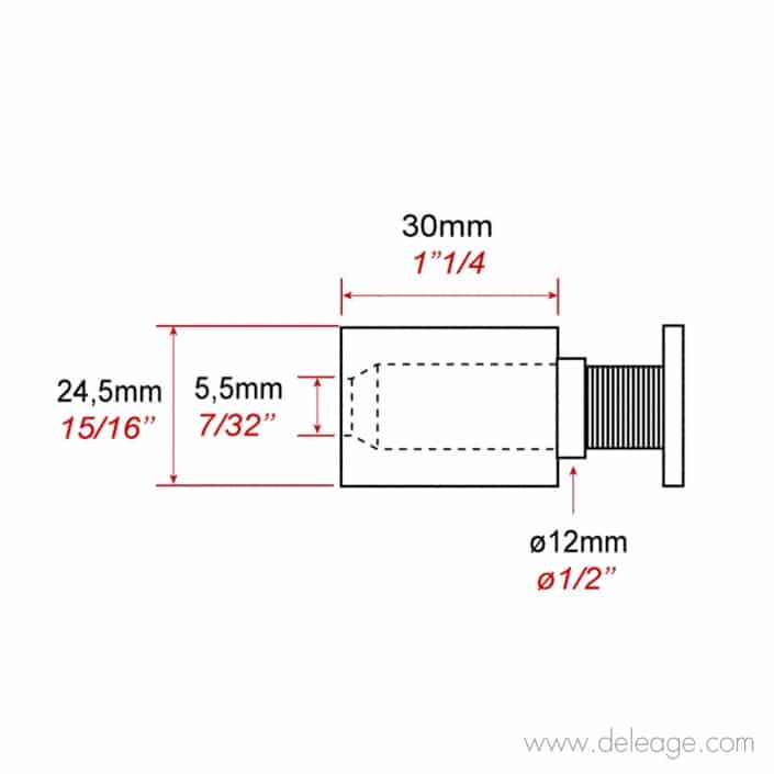 fixation-murale-vissée-inox-24mm (1) Fixation murale vissée inox 24mm