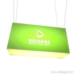 Enseigne1 vert sign — Enseigne de stand RECTANGLE LUMINEUX Visuel tissu diffusant avec sous face