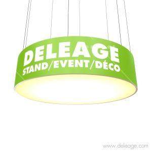 Enseigne200x50 sign — Enseigne de stand CIRCULAIRE Visuel tissu diffusant Lumineuse avec sous face