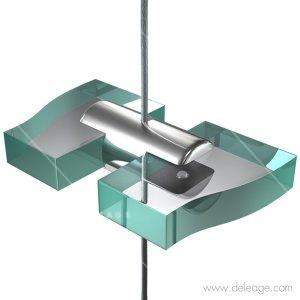 Fixation double tablette 10mm sur câble — Fixation pour câble PINCE DOUBLE pour tablette/étagère