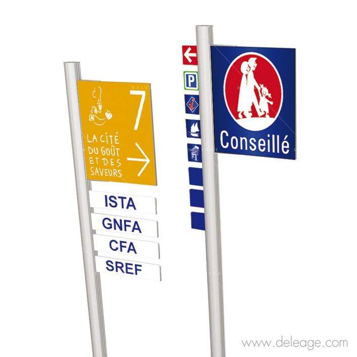 borne_1 Borne — Signalétique extérieure PANNEAU SUR PIED scellement ou cunette