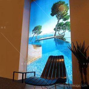 Décor lumineux sur toile tendu — Panneau intérieur CAISSON LUMINEUX MURAL textile
