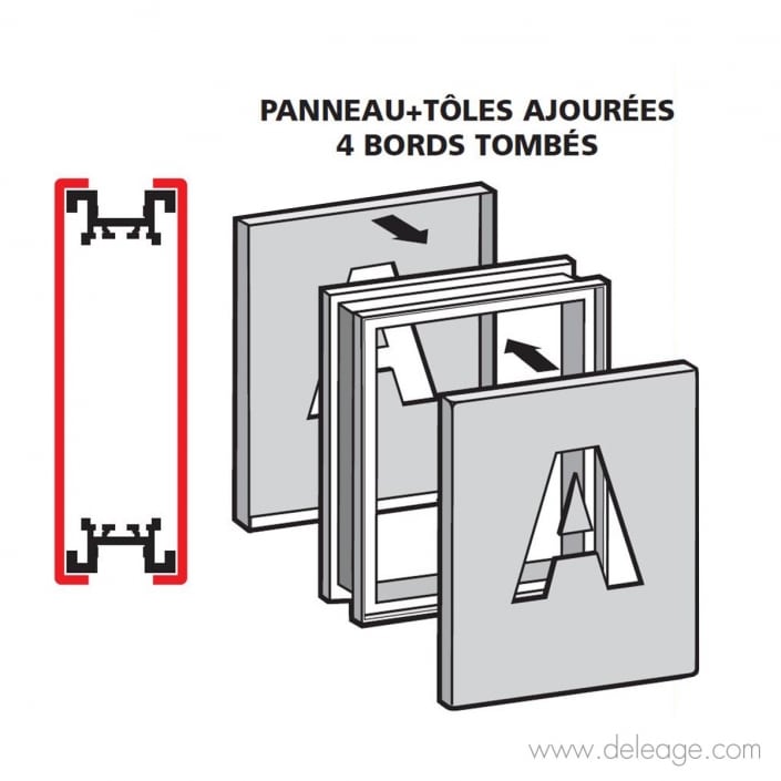 dessin-caisson-tole-doubleface-ajourée-4bords-tombés Dessin caisson tole doubleface ajourée 4bords tombés