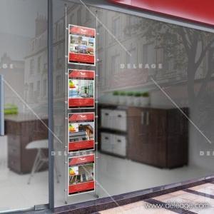 Kit porte affiche double 1 colonne vitre — Porte affiche POCHETTE PLEXI multi-formats (vue 5)