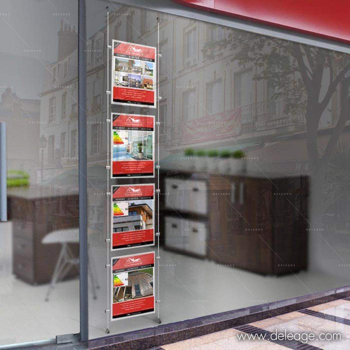 kit-porte-affiche-double-1-colonne-vitre Kit porte affiche double 1 colonne vitre — kit câble de fixation SOL/PLAFOND Ø 1,5 mm (vue 6)
