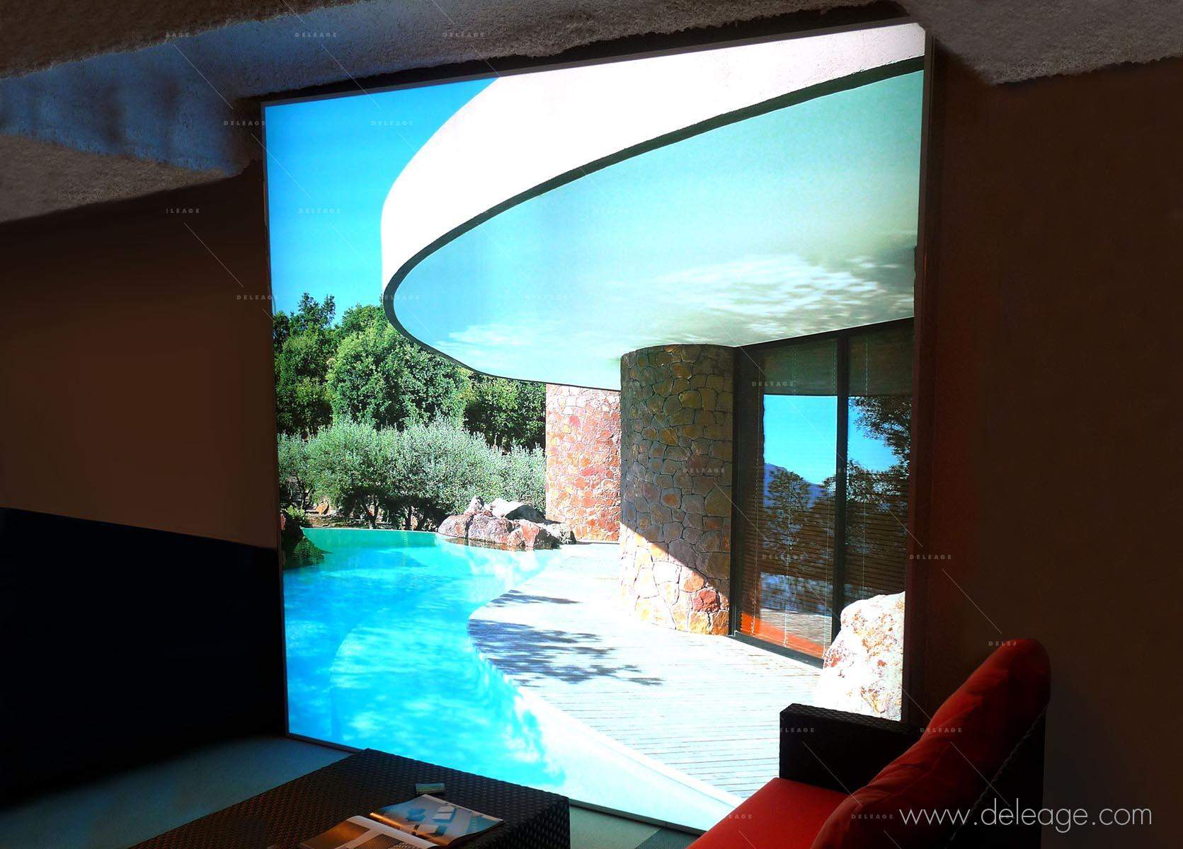 plafond-lumineux Plafond lumineux — Panneau intérieur CAISSON LUMINEUX MURAL textile