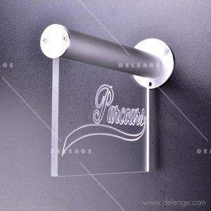 Plaque plexi tangentiel — Eclairage tangentiel PLAQUE PLEXI LUMINEUSE fixation drapeau