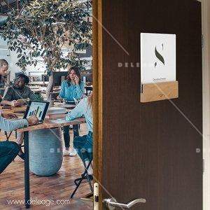 Plaque signaltique bois braille — Plaque de porte BOIS EN BRAILLE actualisable
