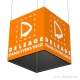 Signal haut suspendue carrée elingue — Enseigne de stand CUBE Visuel PVC (vue 5)