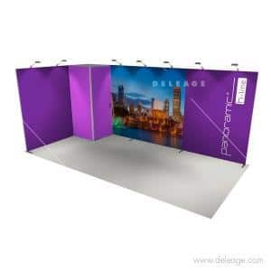 Stand modulaire h line 18m² transportable EN camion vue profilé — Stand modulaire HLINE 18m² avec réserve (vue 6)