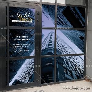 Vitrine vinyle — Impression vinyle MICRO-PERFORE one way (vue 5)