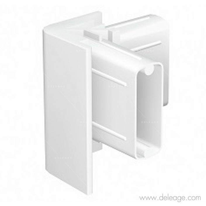 Raccord-angle-Blanc-rail-cimaise.jpg Raccord angle Blanc rail cimaise — Suspension tableau EMBOUT/ANGLE pour rail click