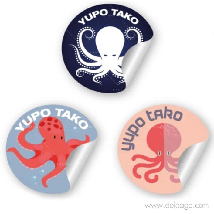 sticker-yupo-tako.carre Sticker yupo tako carre — Impression vitrophanie YUPO TAKO blanc
