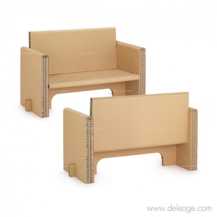 BANKET_FRG090_20726.eps Banquette EN carton — Mobilier en carton TABLE HAUTE mange debout