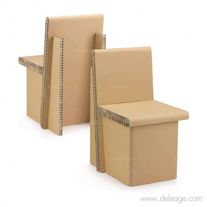 CHAIR_FRG090_20816.eps Chaise EN carton — Mobilier en carton TABLE HAUTE mange debout (vue 2)
