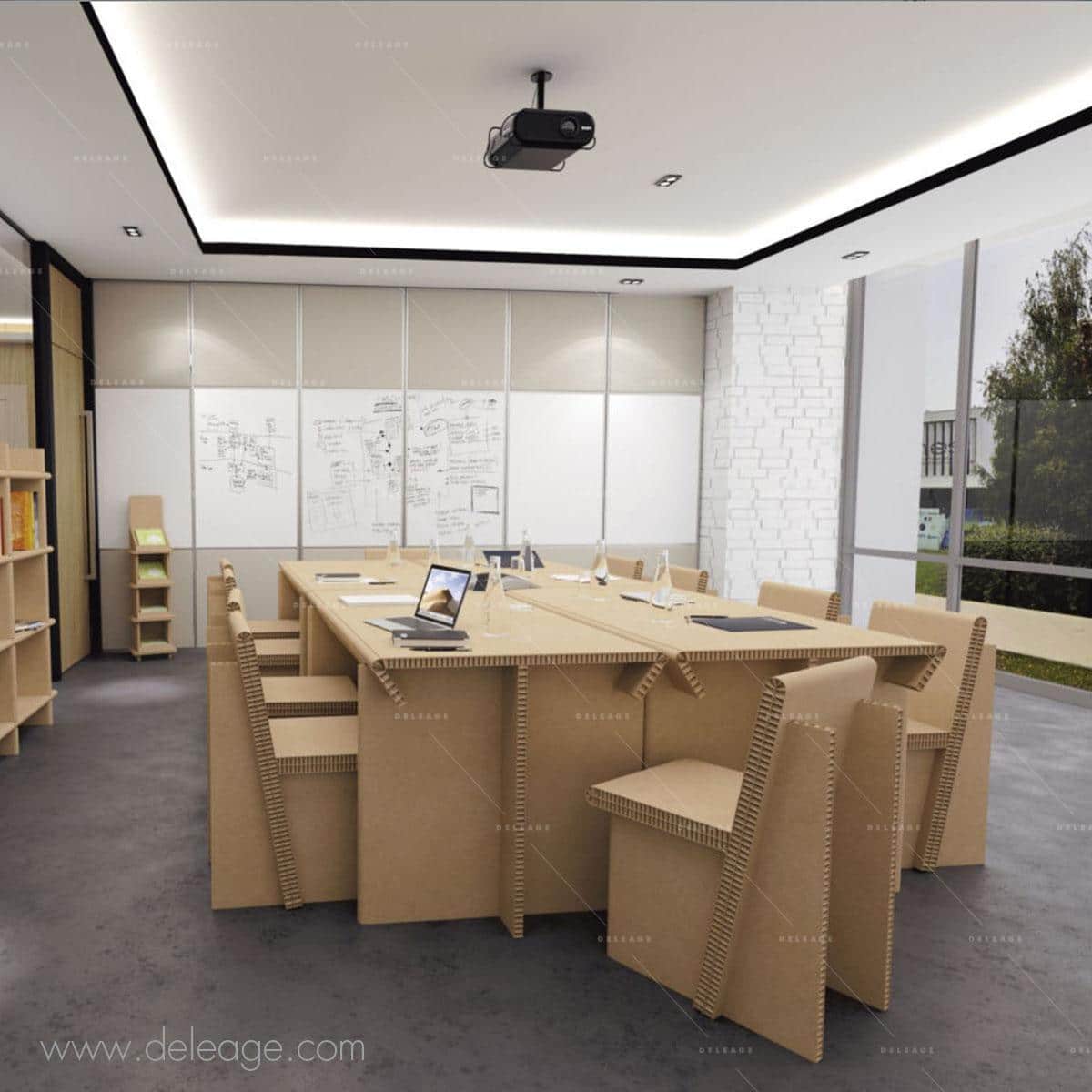 chaise-en-carton-alvéolaire Chaise EN carton alveolaire — Mobilier en carton TABLE HAUTE mange debout