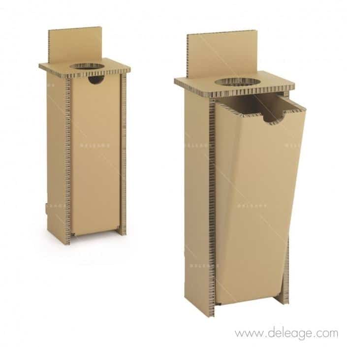 corbeille-de-tri-en-carton Corbeille de tri EN carton — Mobilier en carton TABLE HAUTE mange debout