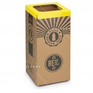 Corbeille de tri EN carton jaune — Tri sélectif CORBEILLE DE TRI 60/100 litres