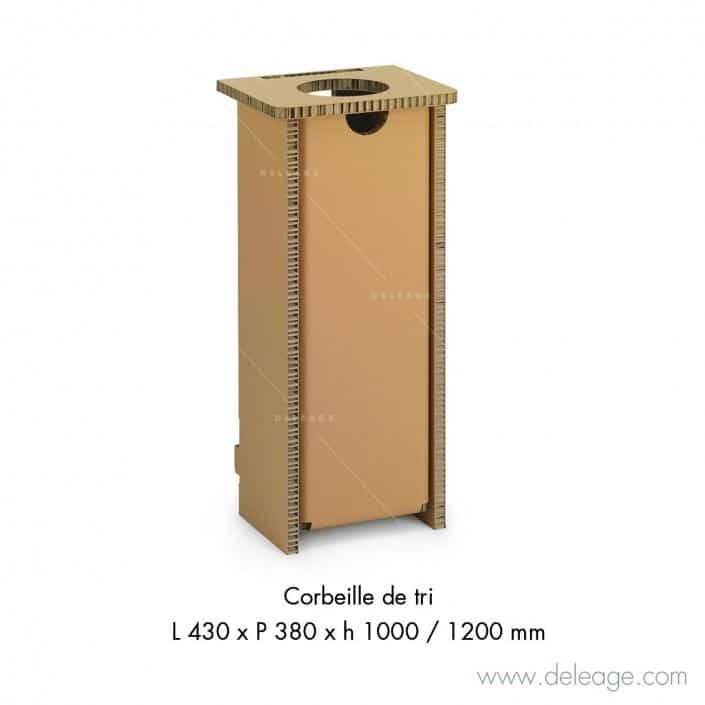 CORBEILLTRI_MOBCART_20297 Corbeille EN carton — Mobilier en carton TABLE HAUTE mange debout (vue 2)