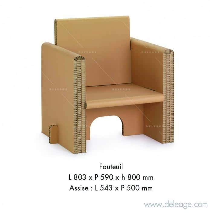FAUTEUIL_FRG090_20728.eps Fauteuil chauffeuse EN carton — Mobilier en carton TABLE HAUTE mange debout