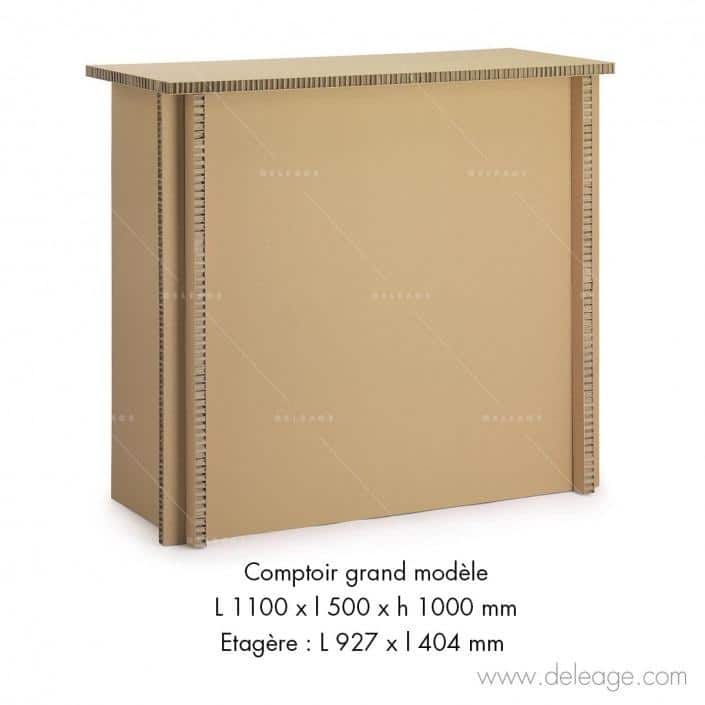 GRDCOMPTOIR_FRG0920_20271 Grand comptoir EN carton — Mobilier en carton TABLE HAUTE mange debout (vue 2)
