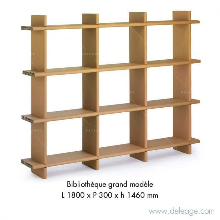 GRDEBIBLIO_FRG0920_20267 Grande bibliotheque EN carton — Mobilier en carton TABLE HAUTE mange debout
