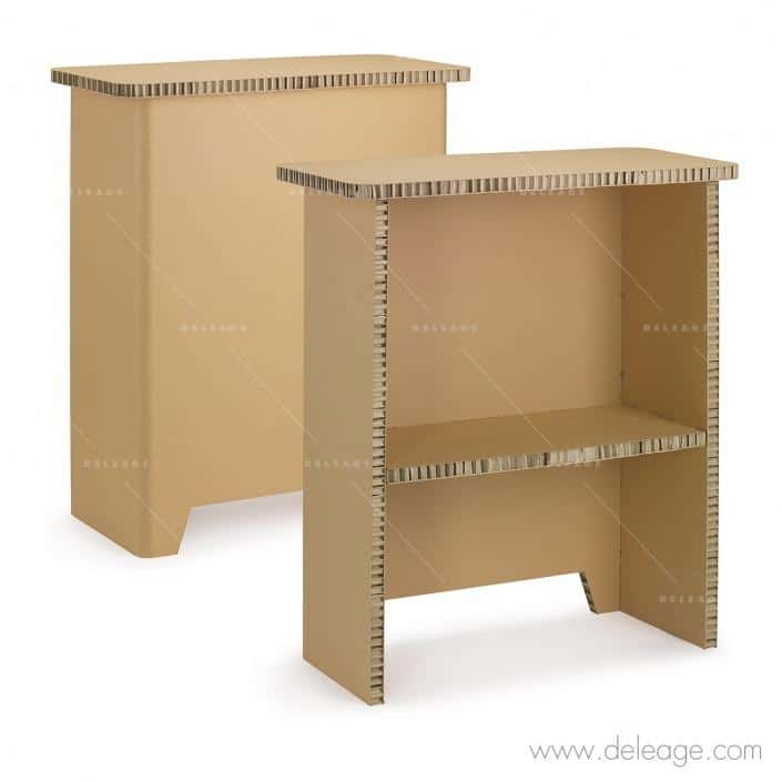 PETITCOMPTOIR_FRG090_20817.eps Petit comptoir EN carton — Mobilier en carton TABLE HAUTE mange debout (vue 2)