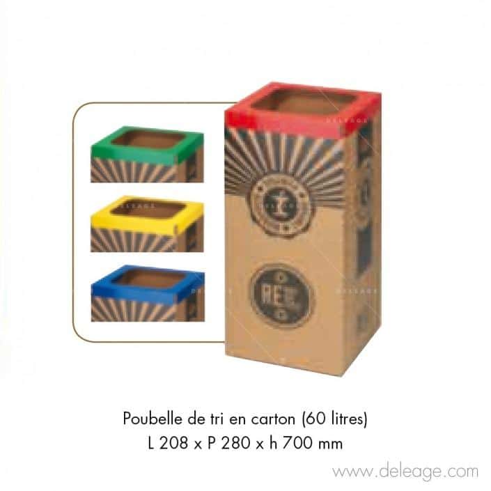 poubelle-de-tri-60-litres-en-carton Poubelle de tri 60 litres EN carton — Mobilier en carton TABLE HAUTE mange debout