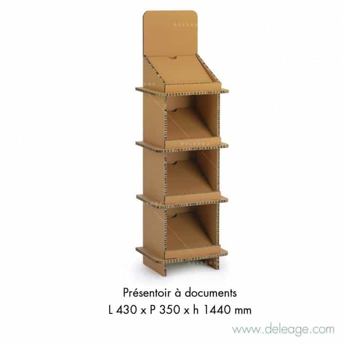 ETAGERE_MOBCART_20286 Présentoir à document EN carton — Mobilier en carton TABLE HAUTE mange debout (vue 2)