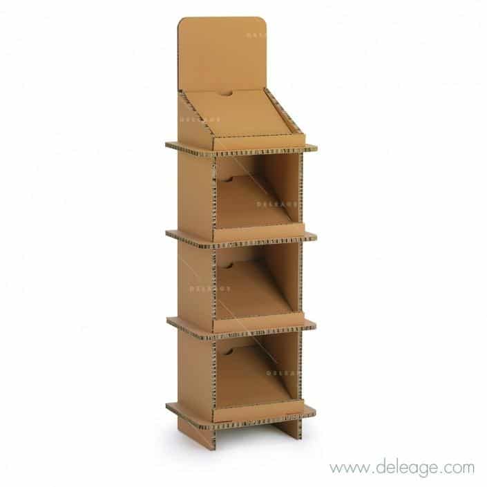 ETAGERE_MOBCART_20286 Présentoir à document EN carton — Mobilier en carton TABLE HAUTE mange debout