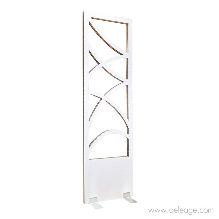 totem-carton-deco-transparent-pieds-aluminium-detoure Mobilier en carton CLOISON SÉPARATRICE Claustra