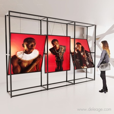 Grille expo double EN situation — Expo photo GRILLE D'EXPOSITION horizontale modulable
