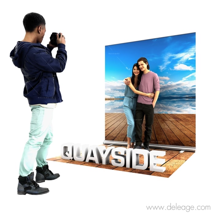 Photocall-RollUp-avec-lettre-polystyrene-et-tapis-imprimé Photocall RollUp avec lettre polystyrène et tapis imprimé — Nouveau Photocall 3D ROLL UP XXL avec kit 3D