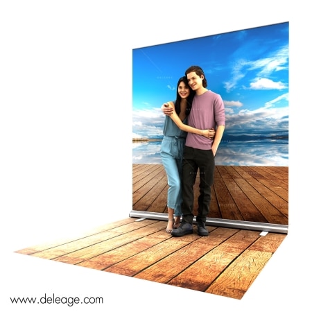 Photocall RollUp avec sol imprimé — Nouveau Photocall 3D ROLL UP XXL avec kit 3D