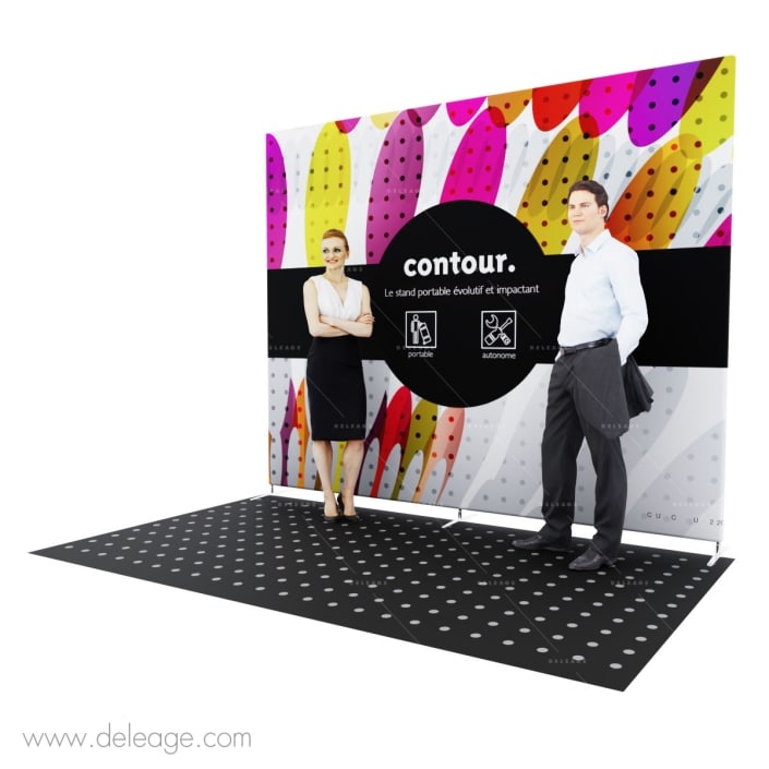 photocall-contour-2;9 m-avec-tapis Photocall contour 29 m avec tapis — Nouveau Photocall 3D ROLL UP XXL avec kit 3D