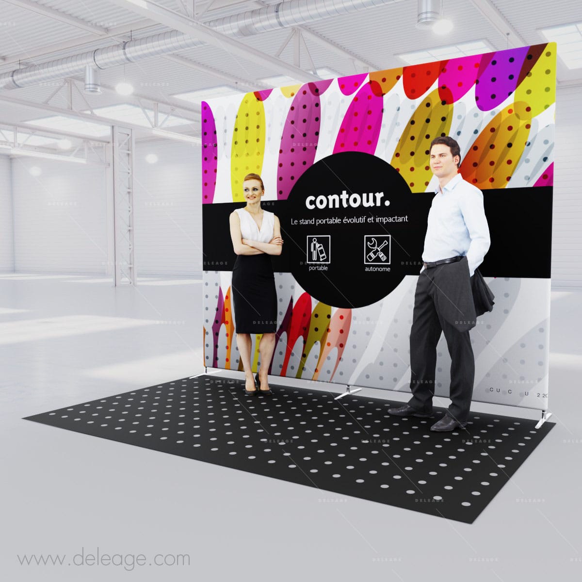 photocall-contour-2,9 m-avec-tapis-insitue Photocall contour 29 m avec tapis insitue — Nouveau Photocall 3D ROLL UP XXL avec kit 3D