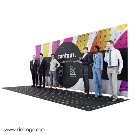 Photocall contour 58 m avec tapis — Nouveau Photocall 3D ROLL UP XXL avec kit 3D