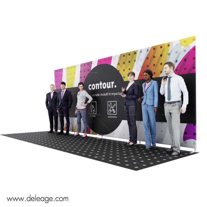 photocall-contour-5,8 m-avec-tapis Photocall contour 58 m avec tapis — Nouveau Photocall 3D ROLL UP XXL avec kit 3D