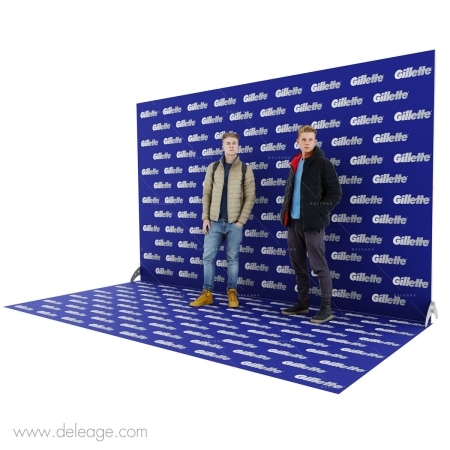 Photocall XXL T3 avec tapis — Nouveau Photocall 3D ROLL UP XXL avec kit 3D