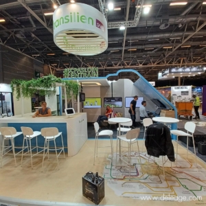 Décoration stand sncf enseigne vinyle PVC — Un exemple de STAND décoré du sol au plafond !