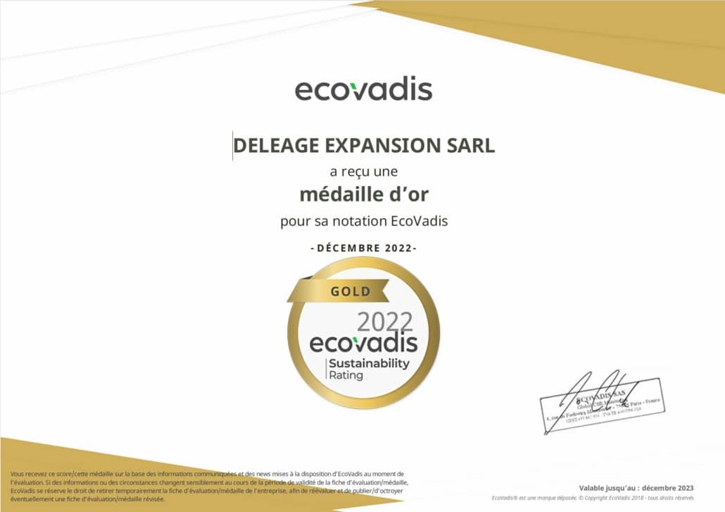 certificat RSE OR Certificat rse or — DELEAGE décroche la MEDAILLE D’OR !