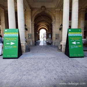 Totem extérieur sur pave de rue — LES JOURNEES EUROPEENNES DE L’ARCHEOLOGIE dans les jardins du Palais Royal