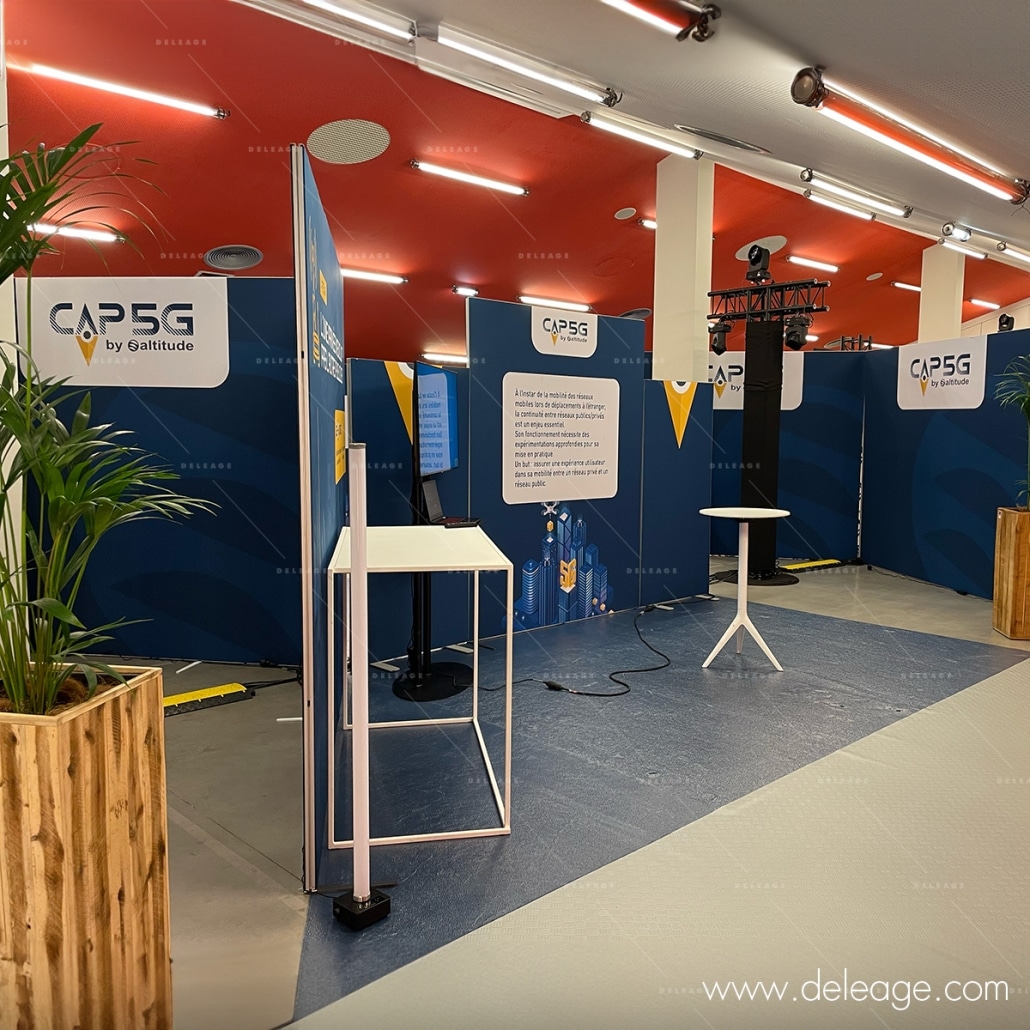 location-mobilier-de-stand Location mobilier de stand — INSTALLATION GENERALE du salon CAP 5G à Rouen