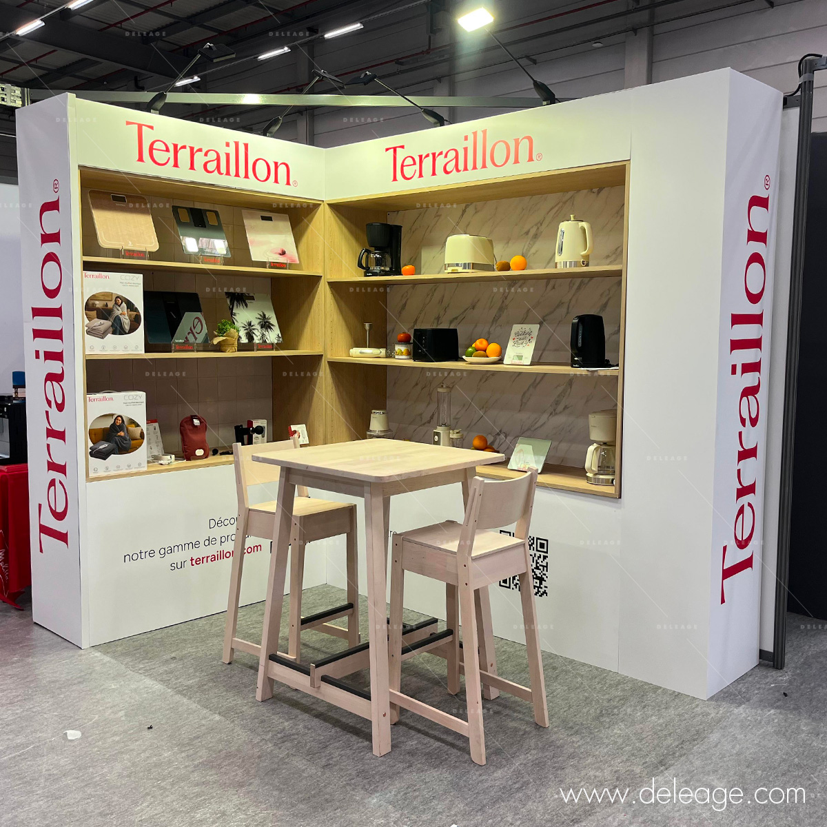 3-stand-terraillon-vitrine-taste-of-paris-grand-palais Stand de démonstration Terraillon fabriqué par DELEAGE pour le salon BTlec à Reims